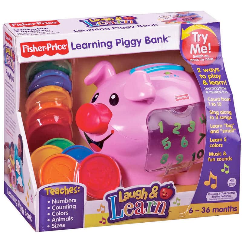 Counting piggy best sale bank fisher price