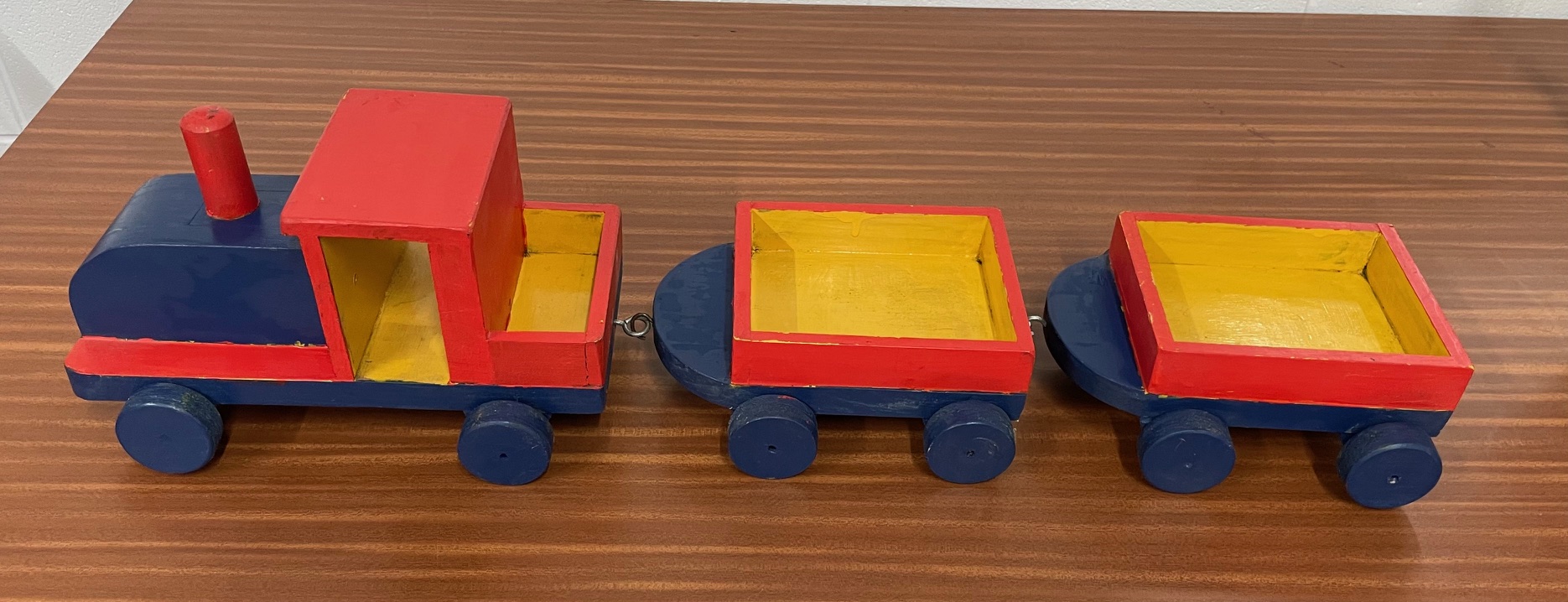 Wooden train and carriages 